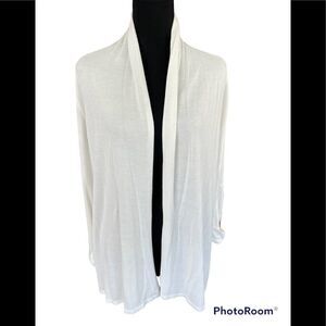 𝅺Premise lightweight ivory waterfall style open front cardigan size L
